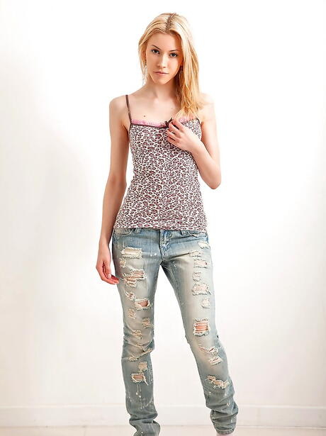 Shapely youthful Camila unveiling small tits and masturbating 