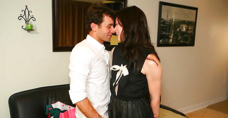 Stunning american Stoya in sexy skirt in hot sex action 