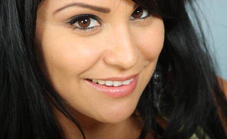 Glamorous latin milf Sophia Lomeli in nice skirt shows big boobies and masturbates 