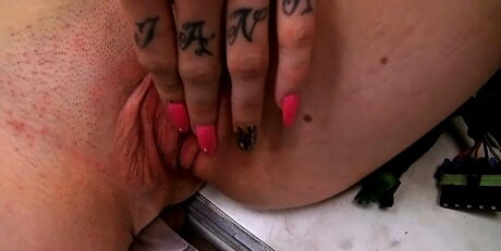 Enticing american cutie Tia Monae denudes big boobies and spreads her legs 