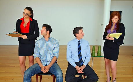 Superb girls Brooklyn Lee and Chanel Preston enjoy hardcore group sex 