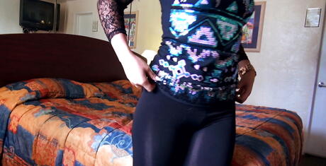 Stunning teen Arianna exhibits her ass in lingerie and jerks off 