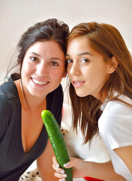 Gracile beauties Kristina Bell and Janessa fucking with sex toy 