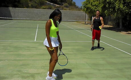 Very attractive Stacy Cream in hardcore sex scene outdoor