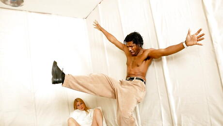 Charming american porn star Avy Scott fucked in the ass after sucking big black dick 