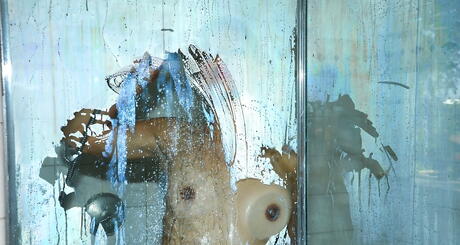 Svelte american hottie Amethyst Banks exhibits tiny tits and spreads her legs in shower