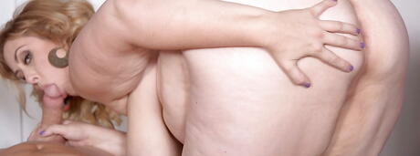 Excellent blonde bbw Lila Lovely fucked in her cute pussy after good suck 