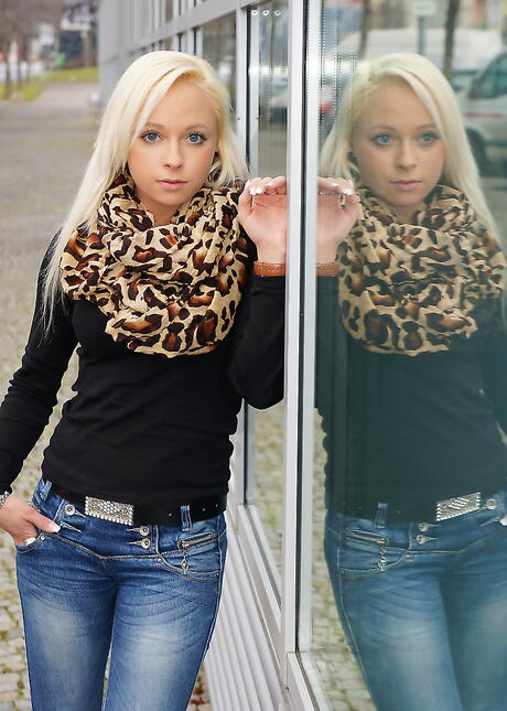 Slender slovak blonde teen Naomi Nevena showing small tits and sexy ass outdoor