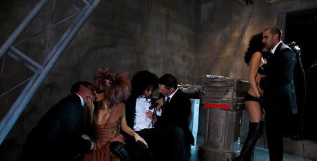 Stunning hotties Alektra Blue, Jessica Drake and Kaylani Lei in amazing orgy 