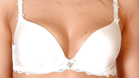 Enchanting cutie Savannah Secret in hot undies shows big titties and spreads her legs 