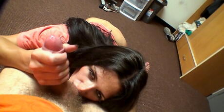 Superb coed Amber blowing dick 