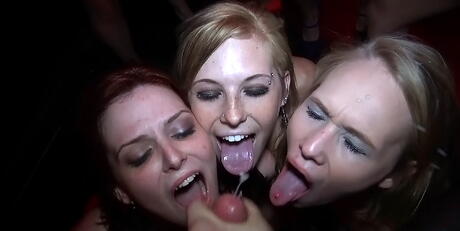 Deluxe girls Dakota, Dakota Skye and Abbi Roads take part in orgy on the night party