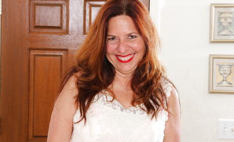 Excellent mature Bobby Jackson in sexy underwear exhibiting big titties and hairy pussy 