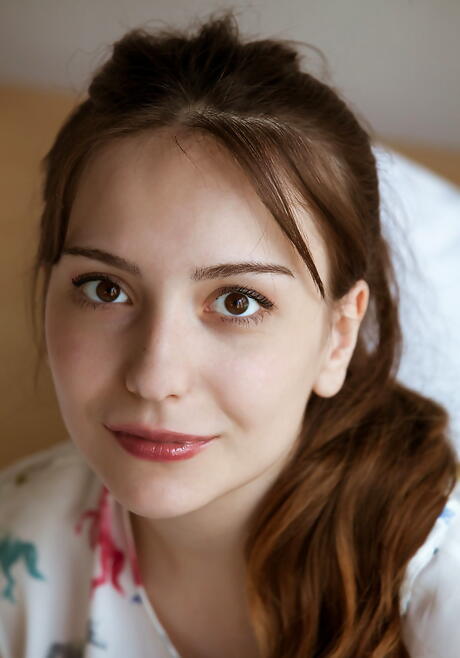 Sexy young Maxima in fancy shorts exposes her butt and hairy twat 