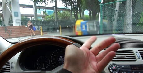 Superb american Scarlett Jennings fucked by big cock after good suck outdoor