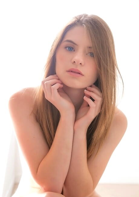 Sexy american youthful Alice March in hot undies exposing her ass 