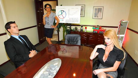 Sexy british aged Taylor Wane in sexy stockings drilled by huge rod after good blowjob in office