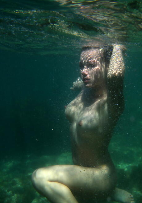 Slender teen Firebird A shows big hooters and bald pussy outdoor