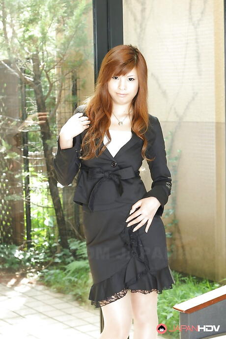 Sultry japanese red-haired Rina Kikukawa in softcore gallery