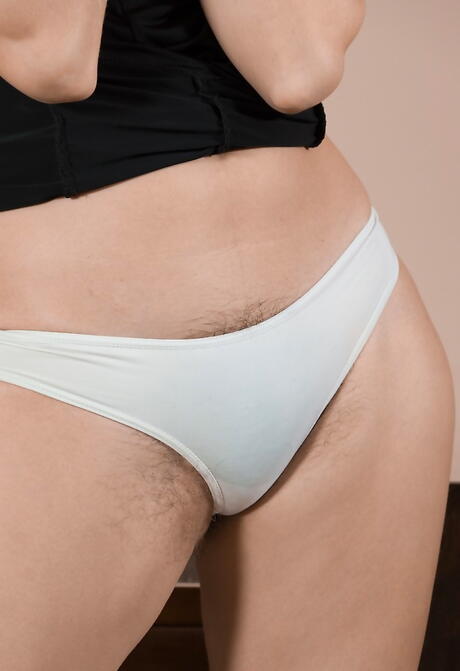 Hot teen Vilma in hot undies denudes small tits and hairy twat 