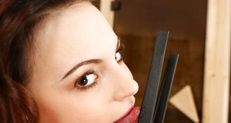 Attractive babe Victoria Traveller in sexy skirt revealing her ass and toying her pussy 