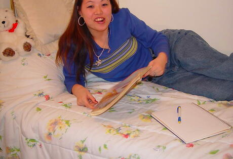 Excellent asian teen China revealing tiny tits and nice pussy 