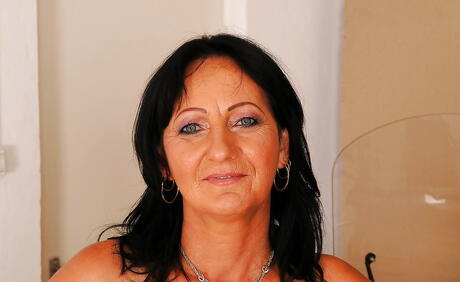 Excellent grandma Marija bares big boobies and ass 