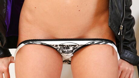 Gracile russian blonde teen Willa unveiling tiny tits and vagina 