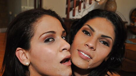 Hot women Dynasty and Raquel in hardcore 3some 