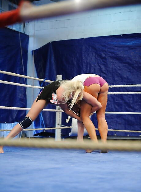 Excellent women Angel Long and Cathy Heaven in rough catfight 