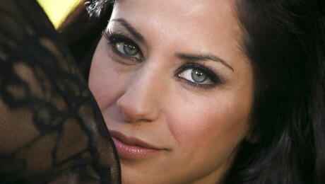 Superb american milf Cassidey in sexy undies bares her ass and pussy outdoor