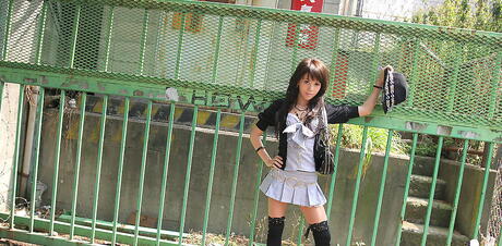 Hot japanese teen Rizz posing in underwear on camera