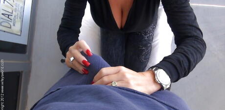 Lovely american blonde wife Sandra Otterson sucking hot big dick and takes a cum shot in her mouth 