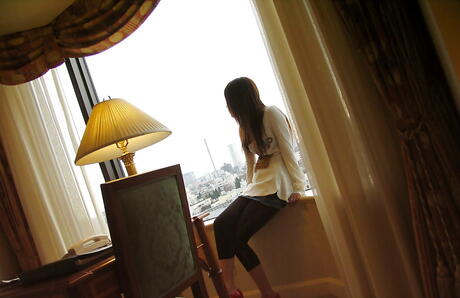 Very attractive japanese Shiori reveals her butt in sexy underwear and loves sex toy 