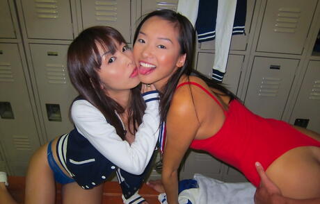 Excellent girls Alina Li and Marica Hase enjoy hot threesome sex 