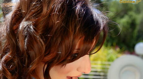 Alluring american babe September Carrino in erotic scene at pool