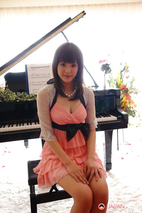 Rangy japanese red-haired Rimu Endo in sexy skirt exposes tiny tits and butt 