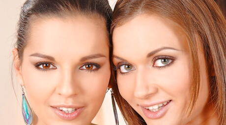 Superb women Eve Angel and Alice Miller in shorts licking each others pussies and enjoying with dildo 