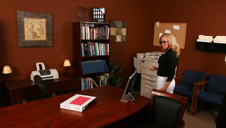 Excellent american Dylan Riley in nice skirt fucked hard after sucking rod in office