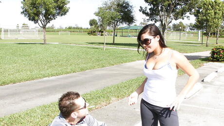 Sultry oriental London Keyes in glasses in hardcore sex scene 