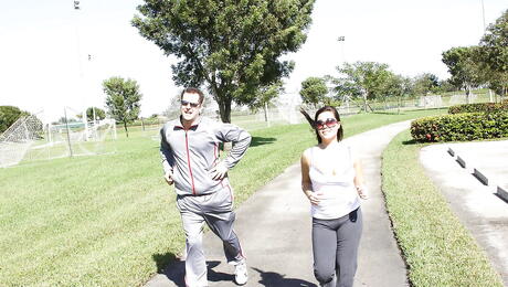 Sultry oriental London Keyes in glasses in hardcore sex scene 