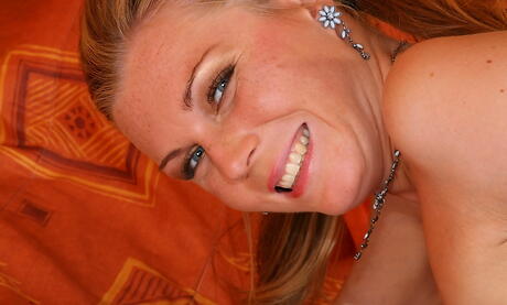 Curious red-haired amateur Rita in sexy undies revealing tiny tits and ass 