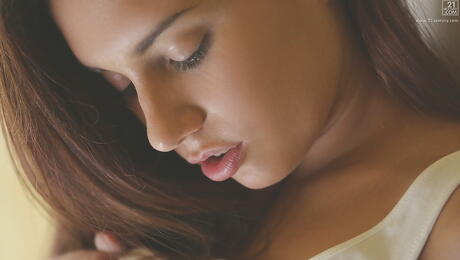 Sexy hungarian teen Jenny Glam shows her ass in panties and masturbates 