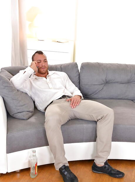 Curious hungarian brunette Dolly Diore sucking deep cock and takes a hot cum shot 