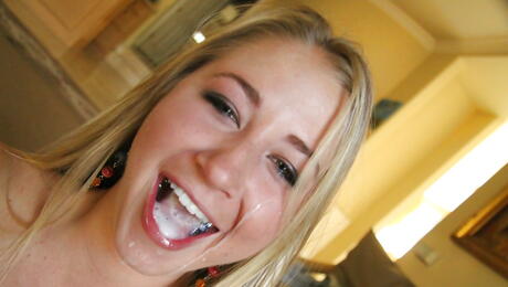 Curious american amateur Casi James fucked in her pussy after wet blowjob 