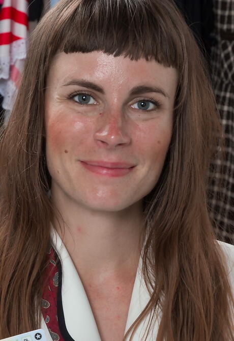 Amazing brunette milf Leila Larson in sexy lingery bares her butt and hairy pussy 