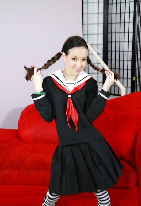 Sexy oriental Amai Liu in sexy stockings suck and fuck bbc 