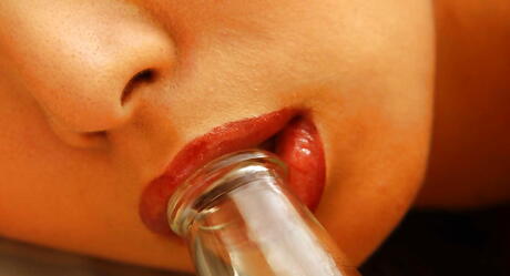 Gracile japanese young Honoka in sexy panties revealing tiny tits and spreading her legs 