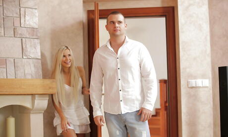 Excellent blonde young Dido Angel suck cock and fuck in her nice pussy 