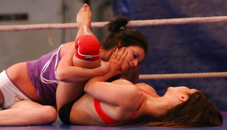 Very attractive women Angelica Heart and Denisa Doll licking tight pussies in the hot lesbian sex 